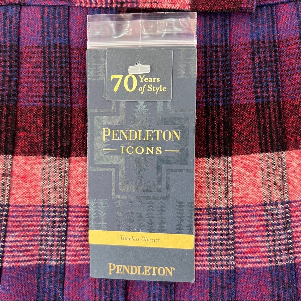 Pendelton Reversible Pleated Tartan Plaid Midi Wool Skirt 1950s Turnabout NWT - Picture 10 of 16